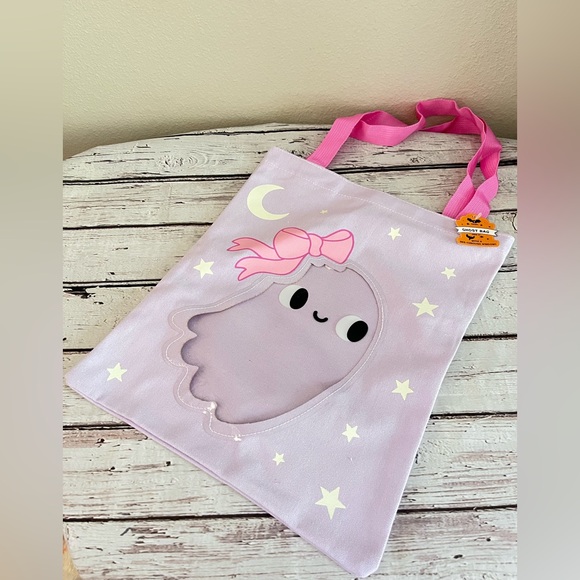 Target Bullseye Playground Ghost Halloween Canvas Tote Bag🎀 - Picture 1 of 6